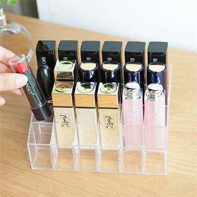 Transparent Lipstick Organizer 24 Slots Lip Gloss Makeup Storage Box Display Rack