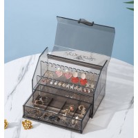 Creative fashion jewelry transparent storage box acrylic plastic storage box desktop makeup rack