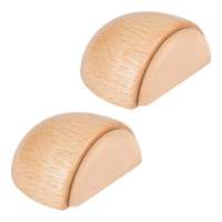 Floor-mounted door stop self-adhesive wood, set of 2 Doorstop floor beech-look