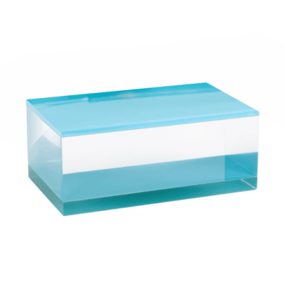 Optical Display Large rectangular blue acrylic block