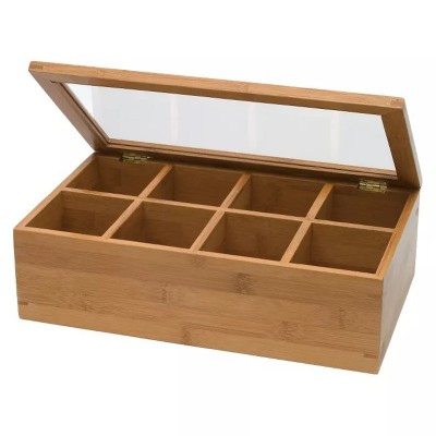 Factory direct sale eight rooms bamboo tea box, acrylic bamboo cover